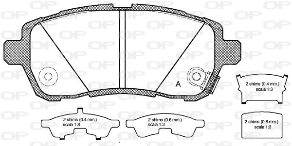 OPEN PARTS Комплект тормозных колодок, дисковый тормоз BPA1281.02